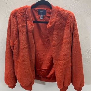 Deep Red Fluffy Jacket
